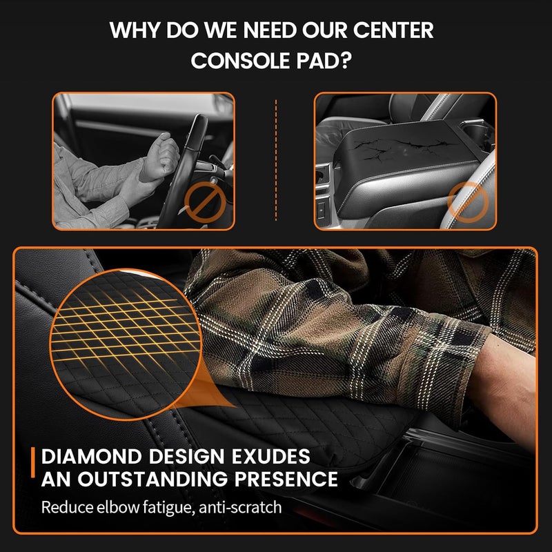 Rilsen Custom Fit for Center Console Cover Acura MDX 2022 2023 2024 2025 2026 Armrest Cover Center Console Pad Interior Accessories Car Armrest Seat Box Cover Protector Black - Image 3